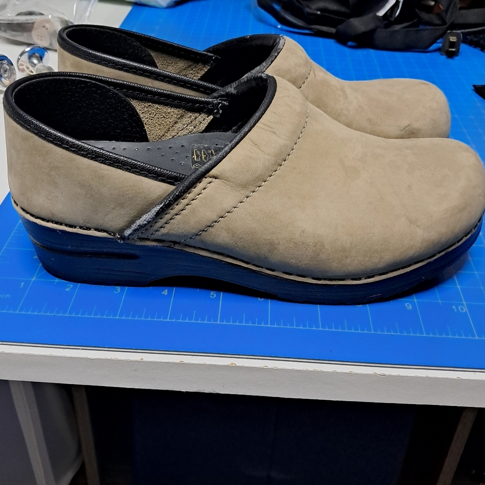 Dansko Clogs, Tan, Suede, Size 38